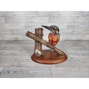 Giuseppe Armani Kingfisher Bird Figurine 8" Vintage Florence Italy Statue 80s